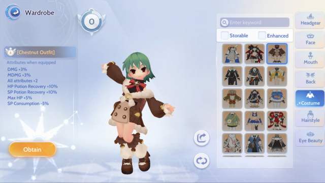 Chestnut Outfit costume in Ragnarok Origin