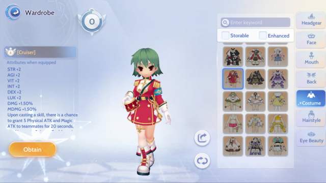 Cruiser costume in Ragnarok Origin