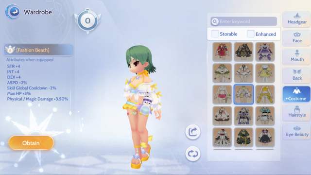 Fashion Beach costume in Ragnarok Origin