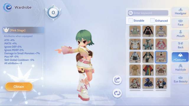 Pink Stage costume in Ragnarok Origin